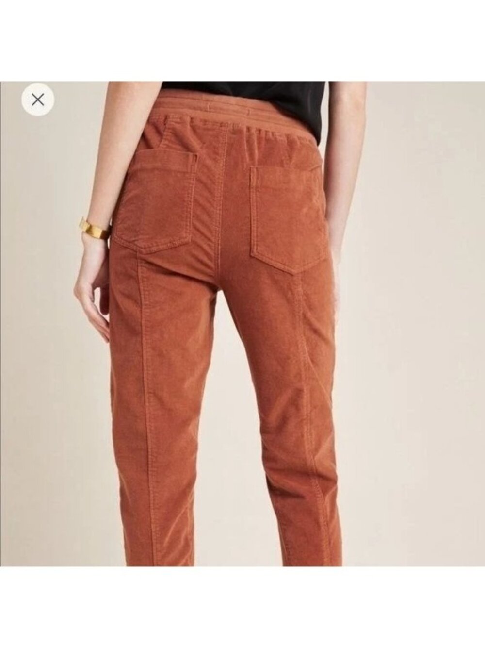 Anthropologie Women's Brown Leigh Corduroy Elastic Cuffs Joggers Size M 3090 - Picture 6 of 11